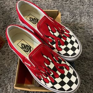 Classic slip on Checker Flame